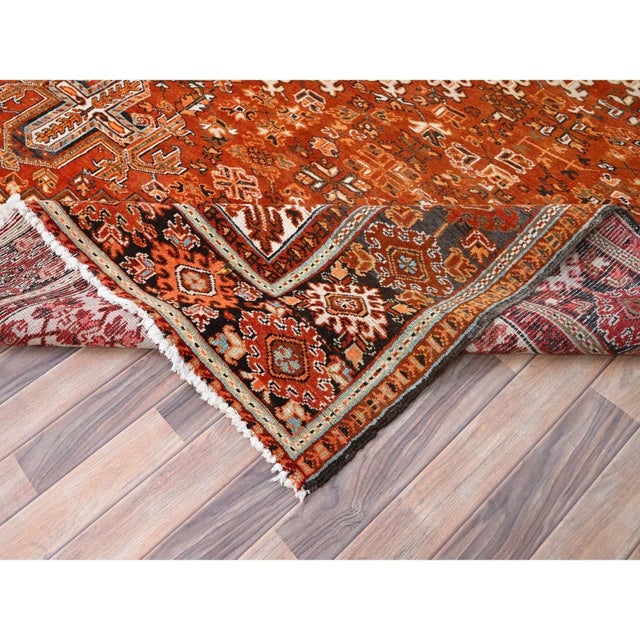 1960 Orange Vintage Persian Rug For Sale - Image 9 of 12