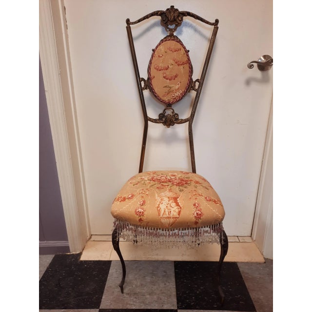 1950s Vintage Brass Chair For Sale - Image 11 of 11