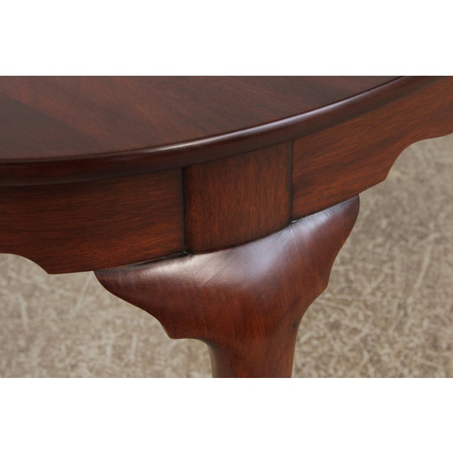 Wood Henkel Harris Queen Anne Mahogany Dining Room Table For Sale - Image 7 of 13