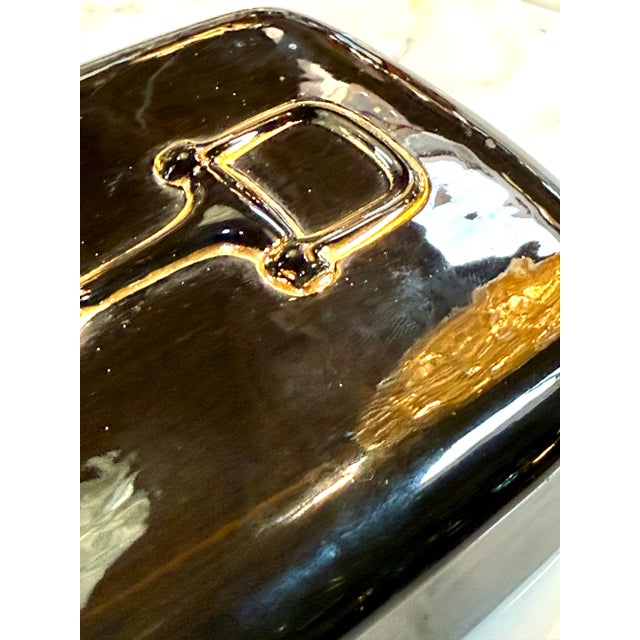 Gucci Gucci Ceramic Lidded Box With Gilt, Italy 1980s For Sale - Image 4 of 8