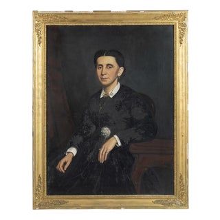 J. Stewart, Portrait of a Lady, Oil on Canvas For Sale