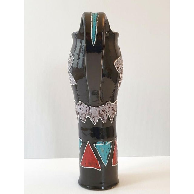 Black Vintage French Ceramic Pitcher, 1960s For Sale - Image 8 of 9