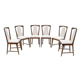 Mid-Century Modern Italian Bouclè Dining Chairs from Osvaldo Borsani, 1950s, Set of 6 For Sale