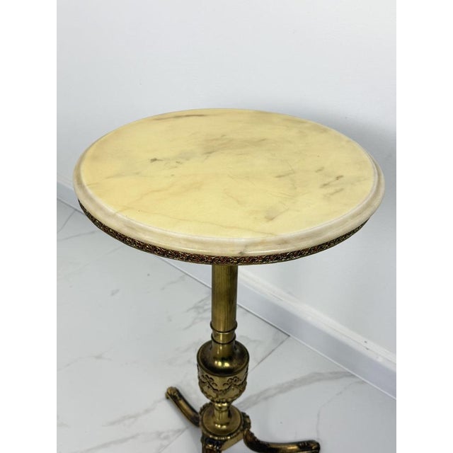 1950s Italian Brass Coffee Table with Marble Top, 1950s For Sale - Image 5 of 10