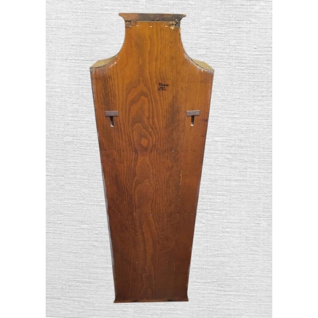 Wood Vintage Rare Spanish Brass Clad Wood Pagoda Regency Sarreid Style Wall Shelf For Sale - Image 7 of 11