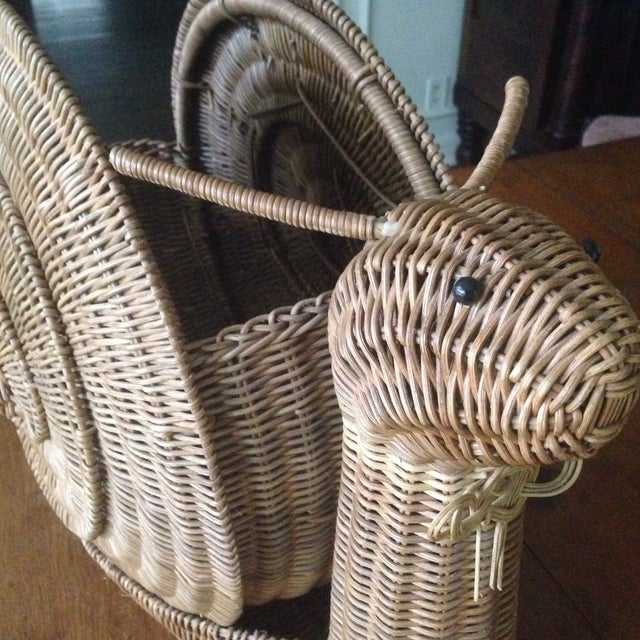 Large Vintage Wicker Snail Basket Chairish