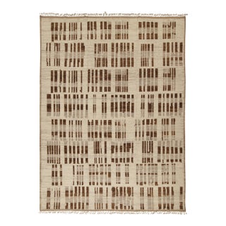 Rug & Kilim’s Modern Rug with Beige-brown Geometric Patterns - 9x12 For Sale
