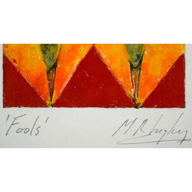 Late 20th Century "Fools" Carved Paper Relief Painting by Martin Ingley, Framed For Sale In Monterey, CA - Image 6 of 8