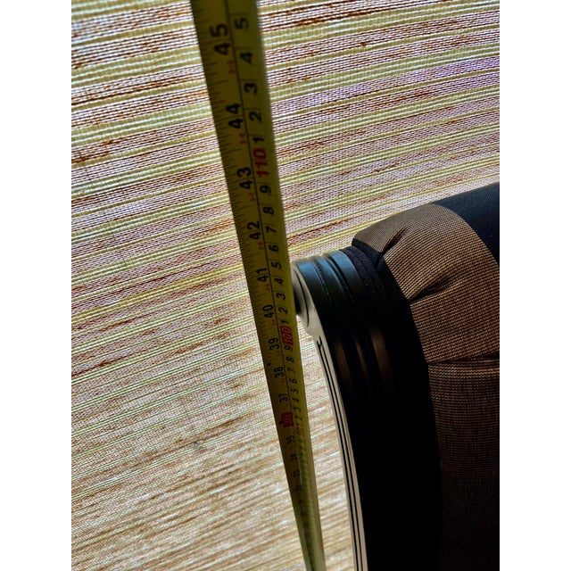 Wood Set of 4 Kreiss Dining Room Chairs With Jim Thompson Black & Gold Striped Silk Fabric For Sale - Image 7 of 7