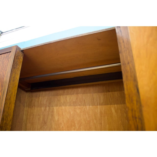 Wood Vintage Art Deco Oak Hall Cupboard, 1930s For Sale - Image 7 of 10