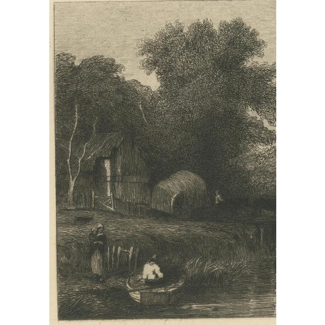 Léon Gaucherel, The Wooden Bridge, 1875, Etching For Sale - Image 4 of 9