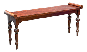 Arts and Crafts Hall Bench or Window Seat of Oak With Turned Legs From England
