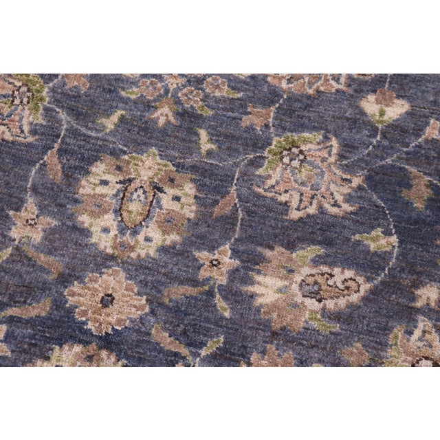 1990s Bohemian Ziegler Gray/Blue Wool Runner Rug- 6'1'' X 6'2'' For Sale - Image 5 of 10