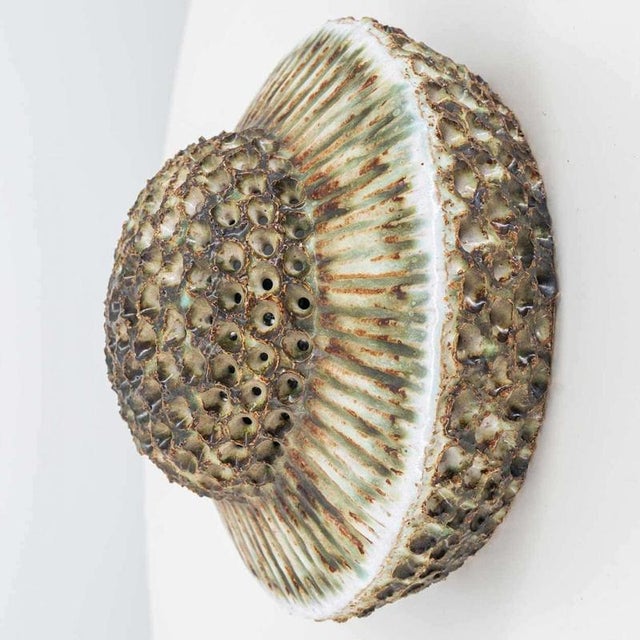 1970s Round Ceramic Wall Light in the style of Axella, Denmark, 1970s For Sale - Image 5 of 15