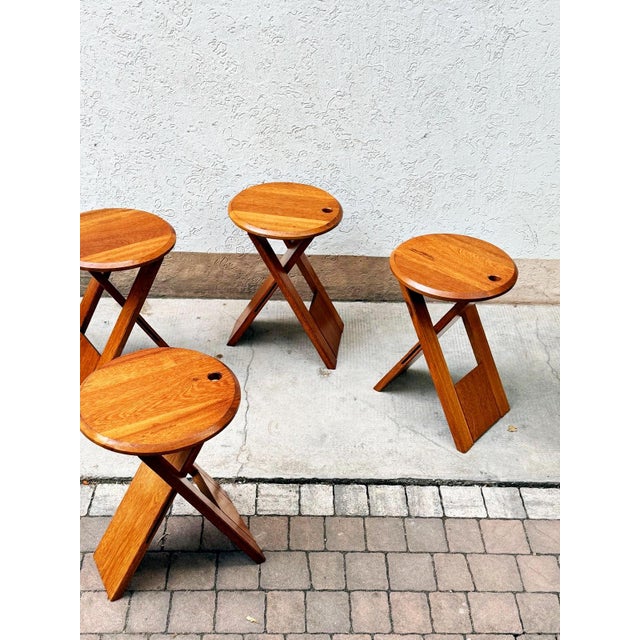 Contemporary Folding Stools from Bankotte, 1980s, Set of 5 For Sale - Image 3 of 15