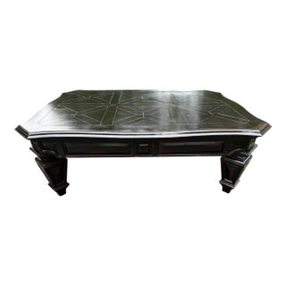 Ambella Home Collection Ebonized Wood Cocktail Coffee Table For Sale