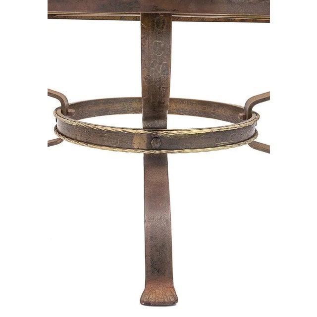 Round Coffee Table in Wrought Iron & Onyx, 1950s For Sale - Image 3 of 10