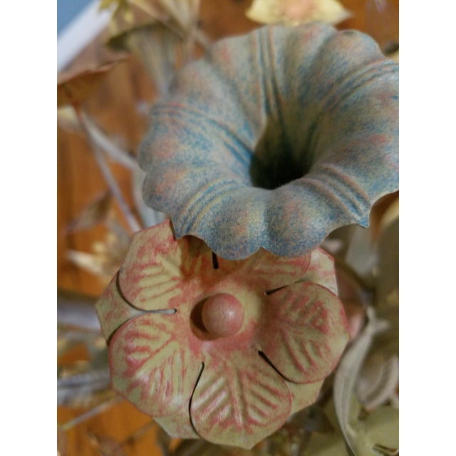 Large Early 21st Century Floral Tole Chandelier For Sale In Columbus - Image 6 of 13