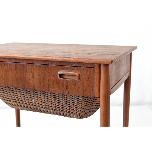 Brown Danish Sewing Box on Castors, 1960s For Sale - Image 8 of 9