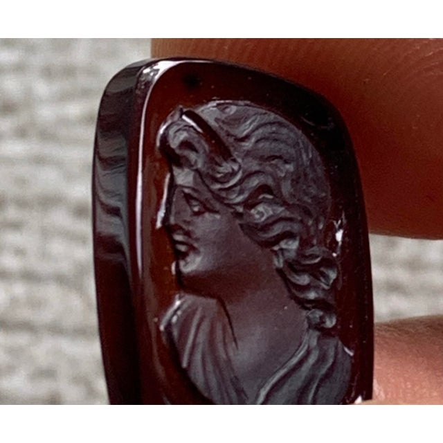 Vintage Carnelian Intaglio Gemstone-Pair For Sale - Image 4 of 8
