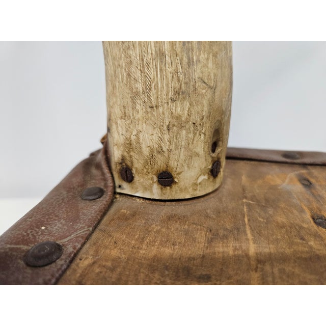 Southwest Horn and Leather Footstool For Sale - Image 12 of 17