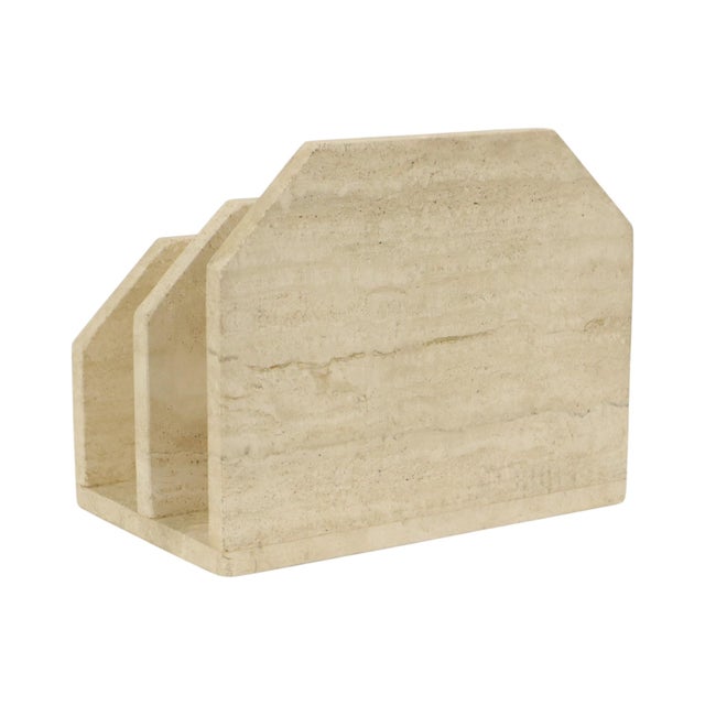 Vintage Travertine Magazine Rack, 1970s For Sale - Image 9 of 18