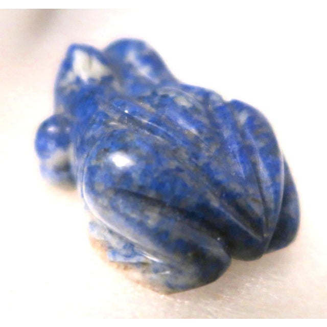 Blue Miniature Well-Carved Frog of Lapiz Lazuli Stone - Frankie the Frog! For Sale - Image 8 of 17