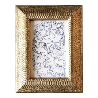 1980’s Vintage Small Wayne Cunningham Abstract Ink Drawing Vintage Frame For Sale
