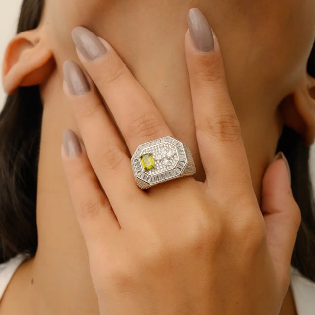 Men's Cadillac Bling Ring in 925 Sterling Silver Sparkling Zircons by Carat&her Size 8 For Sale - Image 6 of 12