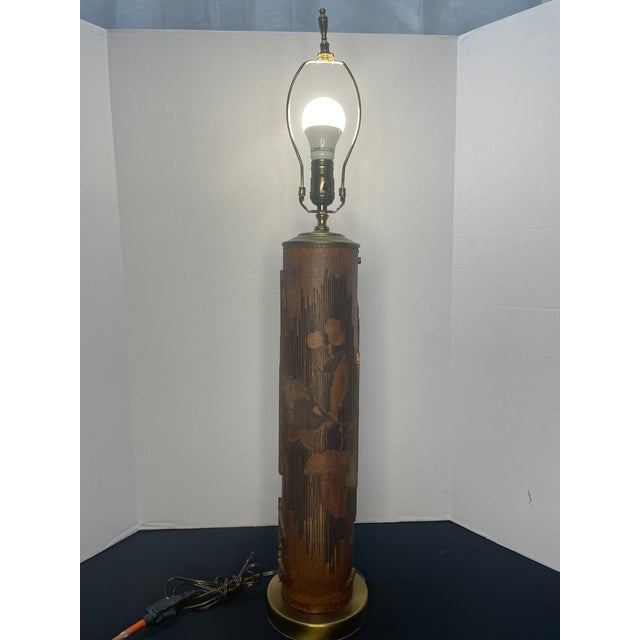 1960s Vintage Wallpaper Printing Roller Lamp For Sale - Image 5 of 7
