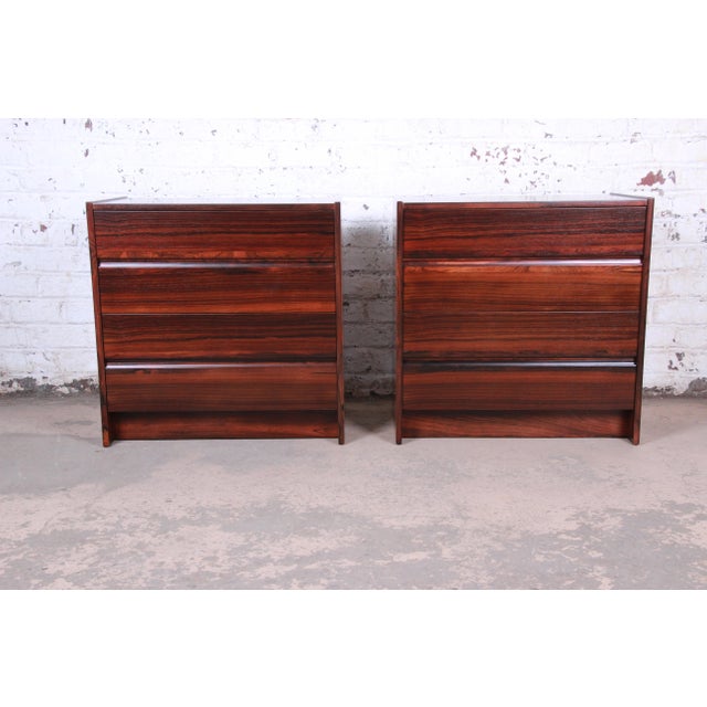 Danish Modern Rosewood Bachelor Chests or Large Nightstands, Newly