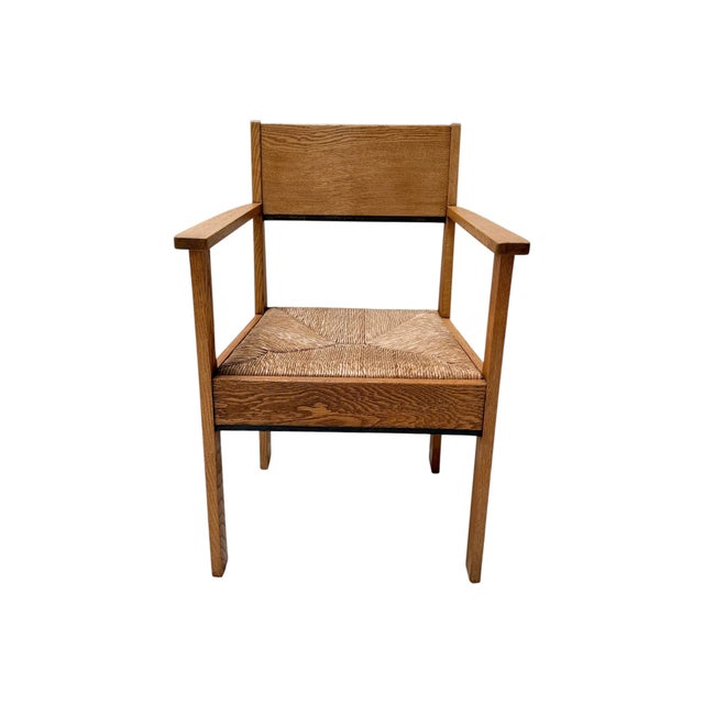 Wood Art Deco Dutch Oak Armchair by J.A. Muntendam for L.O.V. Oosterbeek, 1920s For Sale - Image 7 of 12