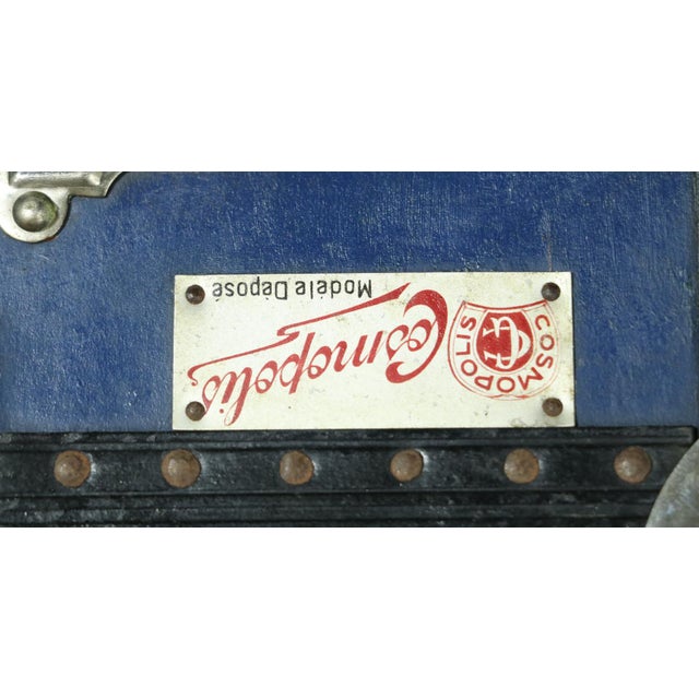 Blue Wardrobe Trunk for Dolls from the Cosmopolis Brand, 1920s For Sale - Image 9 of 10