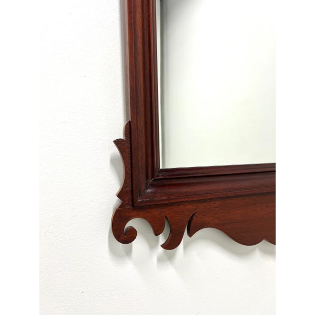 Late 20th Century Dixie Mahogany Chippendale Style Carved Wall Mirror For Sale - Image 5 of 8