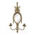 Vintage Pagoda Style Brass Mirrored Wall Candle Sconce For Sale