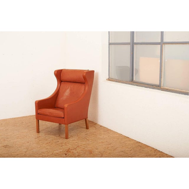 Model 2204 Wingback Armchair in Wood and Leather by Børge Mogensen for Frederica, 1963 For Sale - Image 14 of 16
