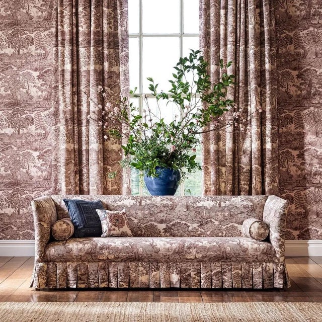 Taken from an authentic archival toile document iconic Highgrove features have been added including yew tree hedges pots...