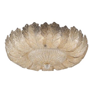 21st Century Italian Amber Anna Murano Graniglia Glass Flush Mount by Fabio LTD For Sale