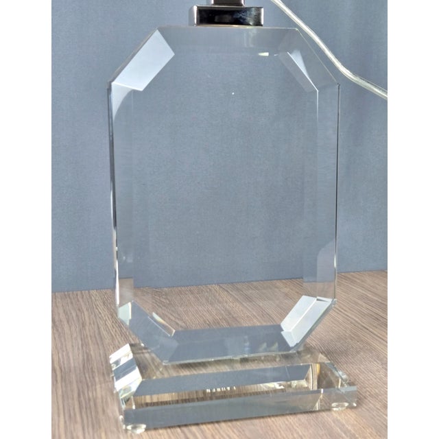 1990s Ralph Lauren Home Octagonal Faceted Crystal Table Lamp For Sale - Image 6 of 15