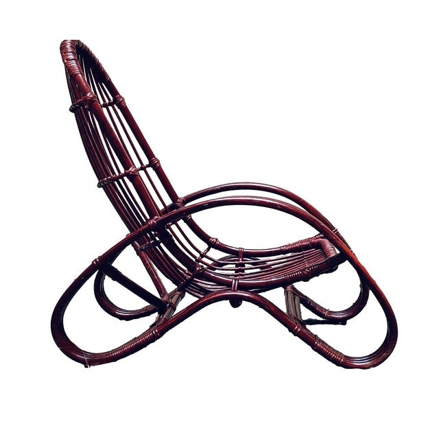 Tito Agnoli Vintage Chair in Bamboo and Rattan by Tito Agnoli, 1960 For Sale - Image 4 of 6