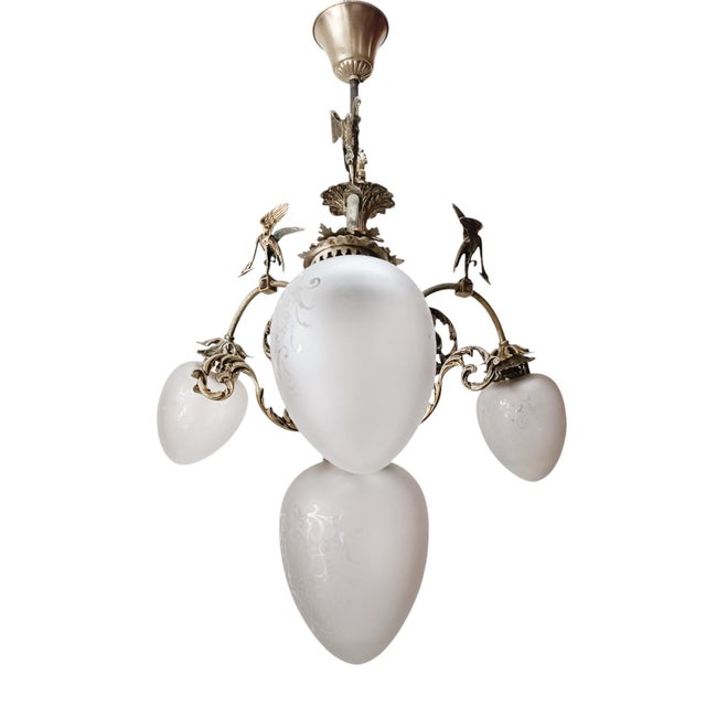 Vintage Art Deco Pendant Lamp, 1920s For Sale - Image 6 of 10