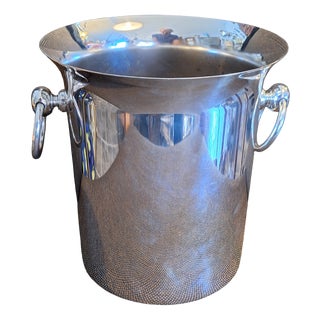 Vintage Champagne Cooler in Silver-Plated Metal by H.R.W. Fink, 1970s For Sale