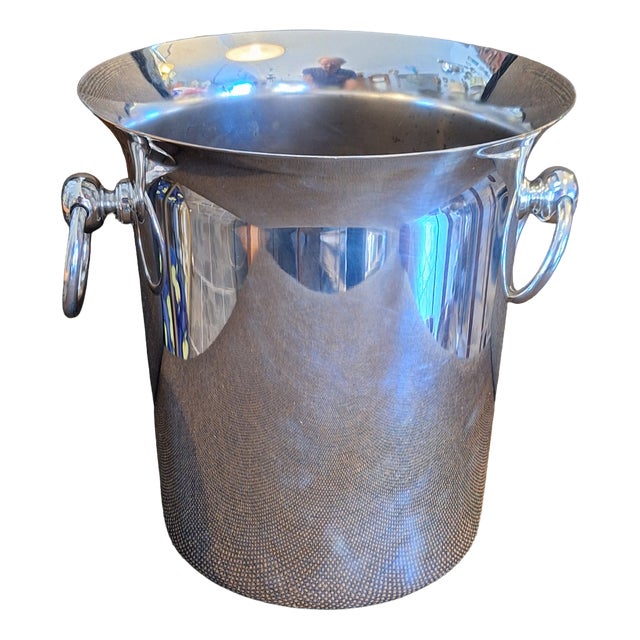 Vintage Champagne Cooler in Silver-Plated Metal by H.R.W. Fink, 1970s For Sale