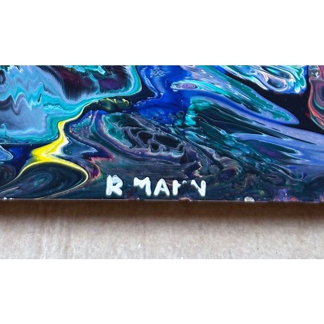 Richard Mann Abstract Acrylic Painting on Panel, 48" X 36", California, Circa 1980s For Sale - Image 11 of 13