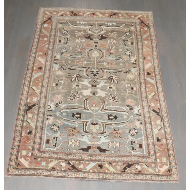 Pop Art Antique Bidjar Rug - 5'3" x 6'11" For Sale - Image 3 of 11