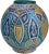 Handcrafted ceramic vase featuring an elaborate hand-painted Moorish pattern in a traditional Andalusian color...