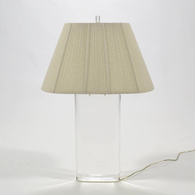 Mid-Century Modern Stunning Lucite Table Lamp in the Manner of Karl Springer For Sale - Image 3 of 10