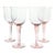 1980s Vintage Blush Pink Blown Large Wine or Water Glasses - Set of 4 For Sale