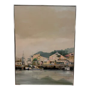 Patricia Sedlak California Wharf Painting, 1984