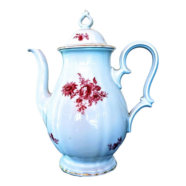Early 20th Century Floral Tea or Coffee Pot For Sale